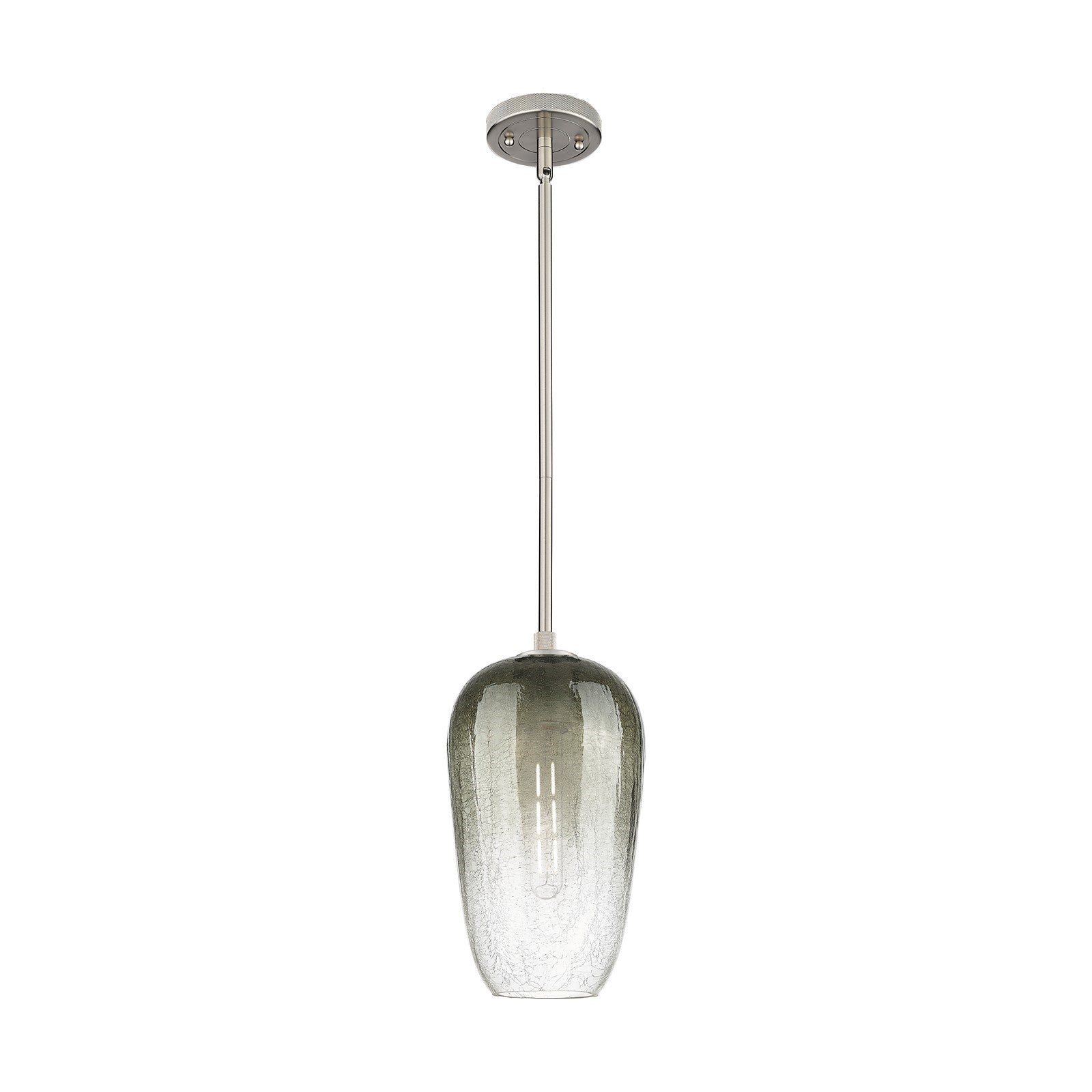 Innovations Brookhaven Flute 7in 1-Light Pendant | Industrial Satin Nickel and Slate Glass | Kitchen Island & Dining Room | Model 434-1S-SN-G484-7SL