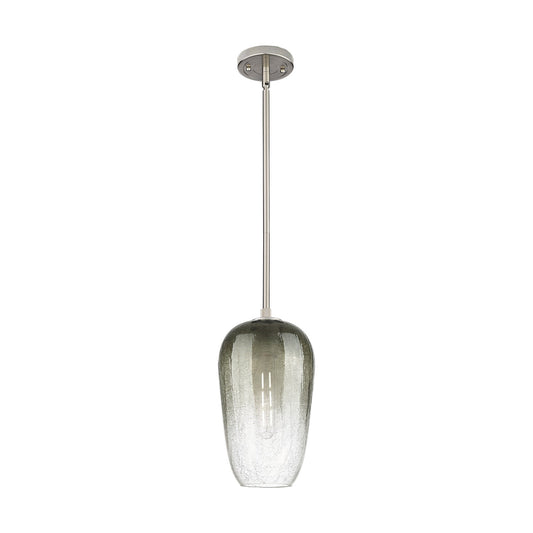 Innovations Brookhaven Flute 7in 1-Light Pendant | Industrial Satin Nickel and Slate Glass | Kitchen Island & Dining Room | Model 434-1S-SN-G484-7SL