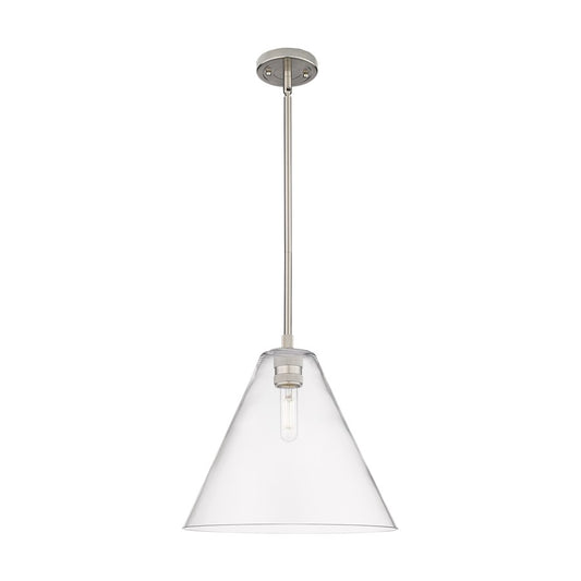 Innovations CP 1Lt 12" Berkshire Stem Pendant, SN/CL - 434-1S-SN-GBC-122