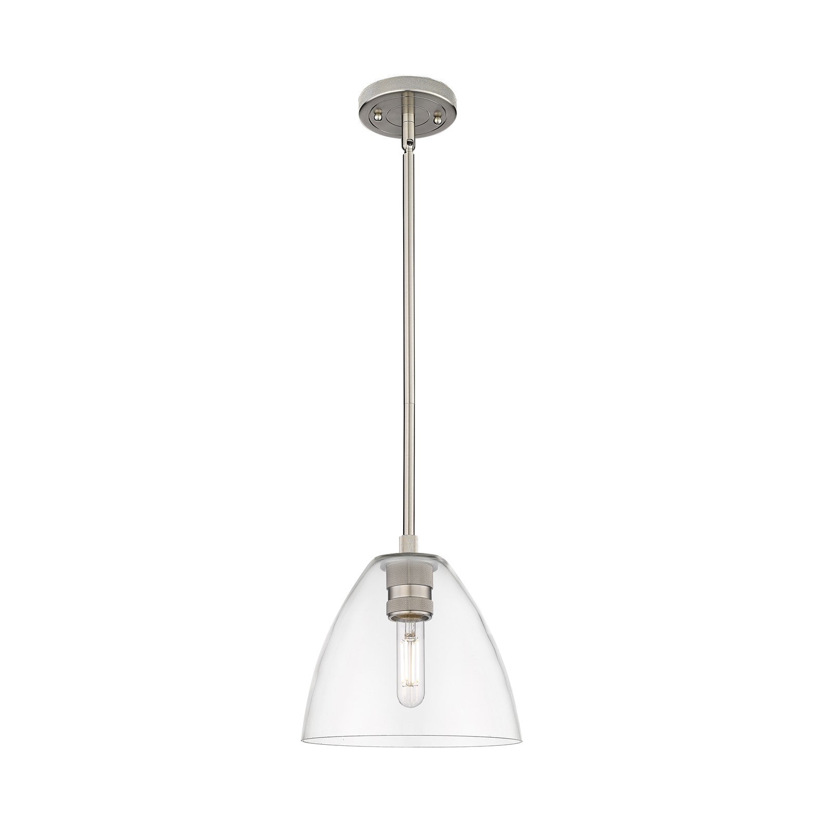Innovations Bristol 7.5in 1-Light Pendant | Industrial Satin Nickel and Clear Dome Glass | Kitchen Island & Dining Room | Model 434-1S-SN-GBD-752