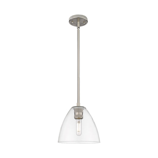 Innovations Bristol 7.5in 1-Light Pendant | Industrial Satin Nickel and Clear Dome Glass | Kitchen Island & Dining Room | Model 434-1S-SN-GBD-752