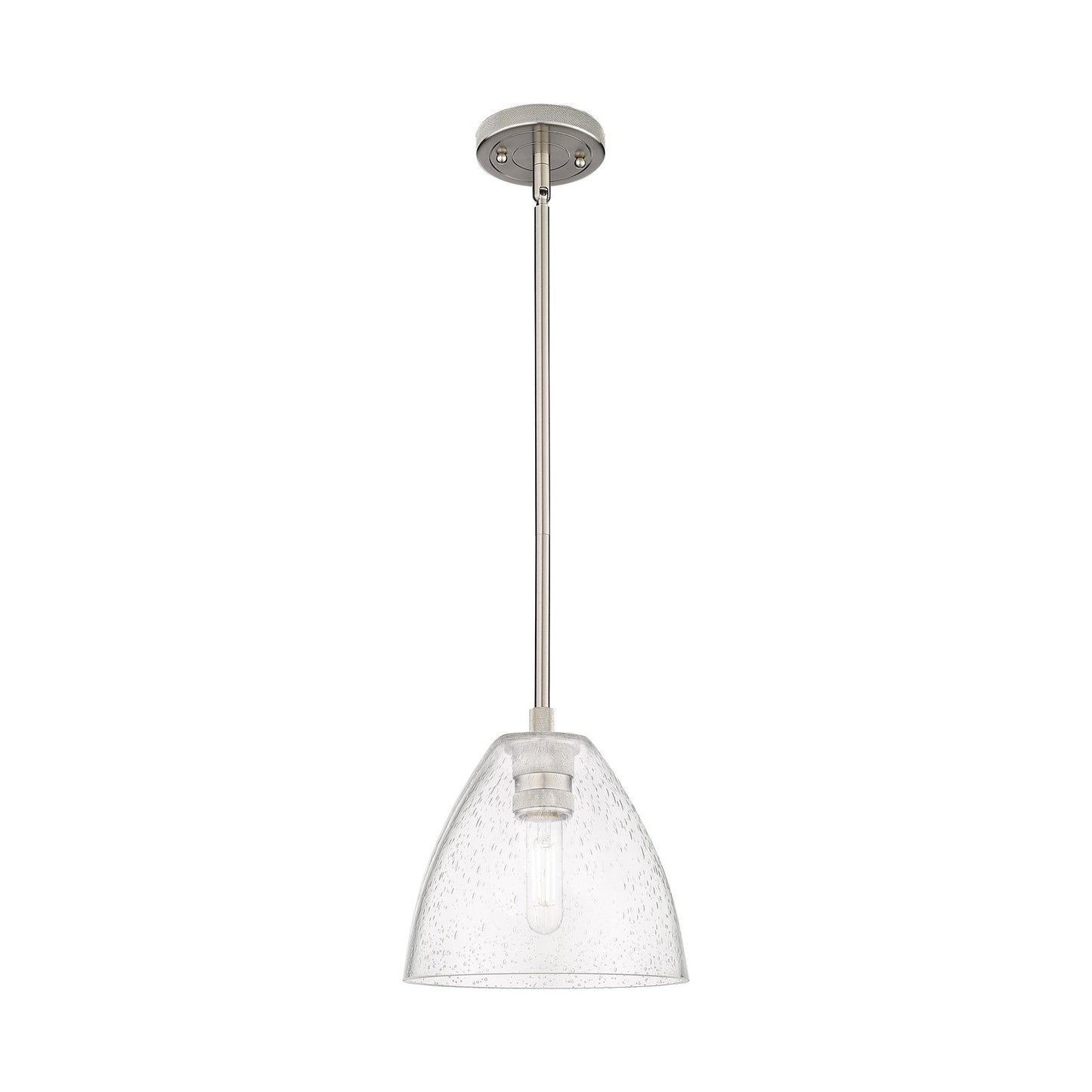 Innovations Bristol 7.5in 1-Light Pendant | Industrial Satin Nickel and Seedy Glass | Kitchen Island & Dining Room | Model 434-1S-SN-GBD-754