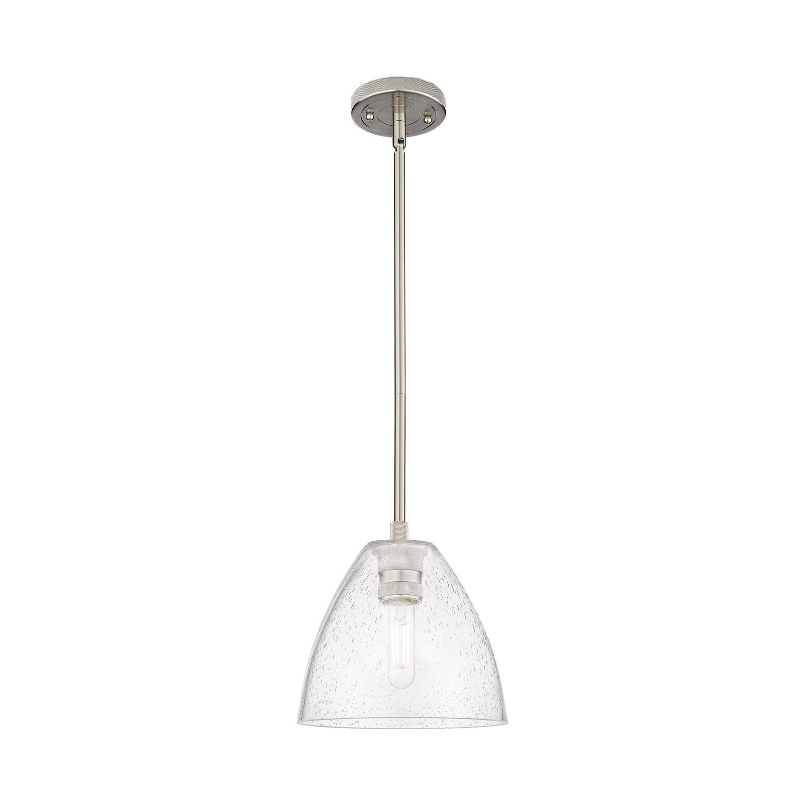 Innovations Bristol 7.5in 1-Light Pendant | Industrial Satin Nickel and Seedy Glass | Kitchen Island & Dining Room | Model 434-1S-SN-GBD-754