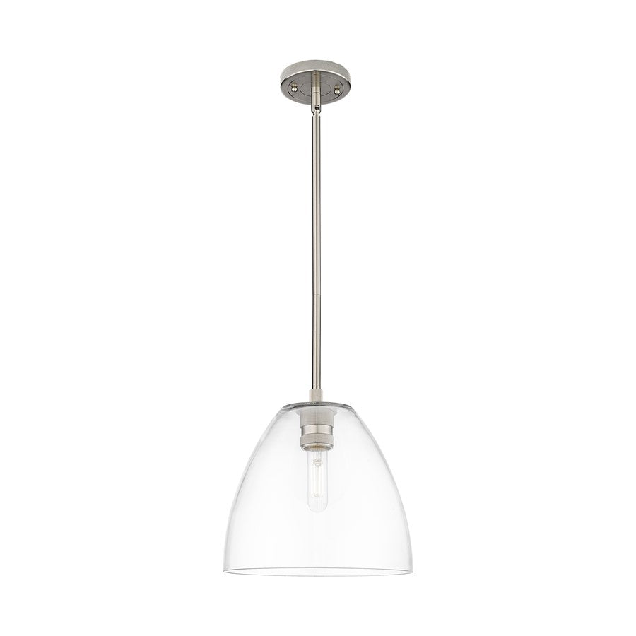 Innovations Crown Point 1Lt 9" Bristol Stem Pendant, SN/Clear - 434-1S-SN-GBD-92