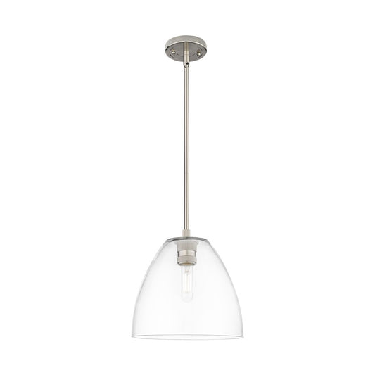 Innovations Crown Point 1Lt 9" Bristol Stem Pendant, SN/Clear - 434-1S-SN-GBD-92