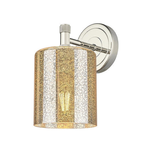 Innovations Cobbleskill 5in 1-Light Wall Sconce | Industrial Polished Nickel Steel and Mercury Glass | Bathroom & Hallway Accent | Model 434-1W-PN-G116
