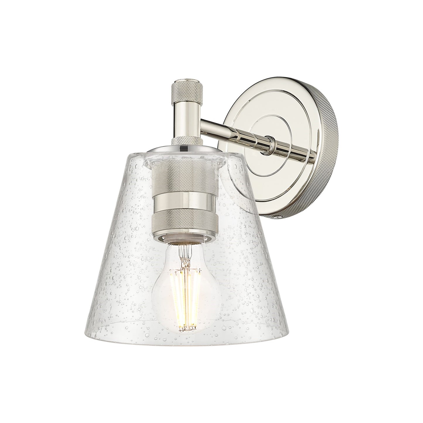 Innovations Caton 6in 1-Light Wall Sconce | Industrial Polished Nickel and Frosted Glass | Bedroom & Hallway Accent Light | Model 434-1W-PN-G454