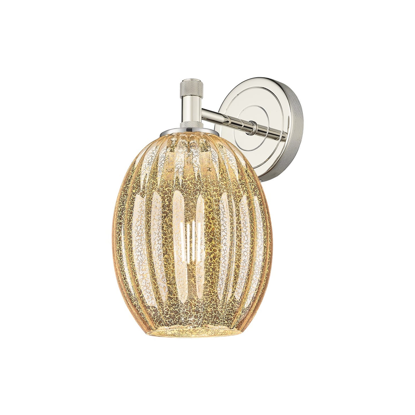 Innovations Preston Bulb 6in 1-Light Wall Sconce | Industrial Polished Nickel and Mercury Glass | Bathroom & Hallway | Model 434-1W-PN-G459-6ME
