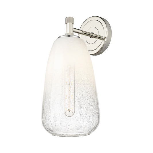 Innovations Brookhaven Almond 6in 1-Light Wall Sconce | Industrial Polished Nickel and Opal Glass | Bedroom & Hallway | Model 434-1W-PN-G480-6OP