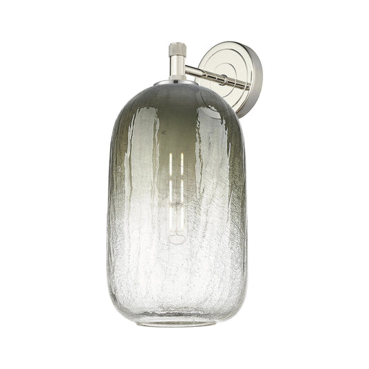 Innovations Brookhaven Cloche 7in 1-Light Wall Sconce | Industrial Polished Nickel Steel and Slate Glass | Bathroom & Hallway | Model 434-1W-PN-G482-7SL