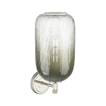 Innovations Brookhaven Cloche 7in 1-Light Wall Sconce | Industrial Polished Nickel Steel and Slate Glass | Bathroom & Hallway | Model 434-1W-PN-G482-7SL