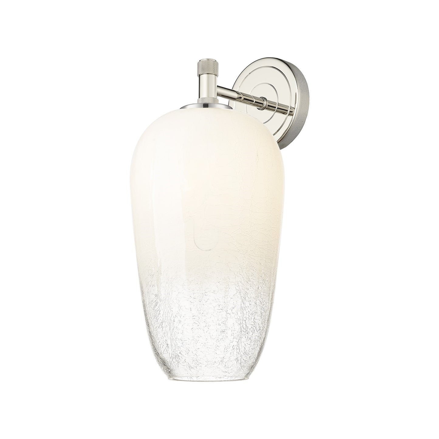Innovations Brookhaven Flute 7in 1-Light Wall Sconce | Industrial Polished Nickel and Opal Glass | Bedroom & Hallway | Model 434-1W-PN-G484-7OP