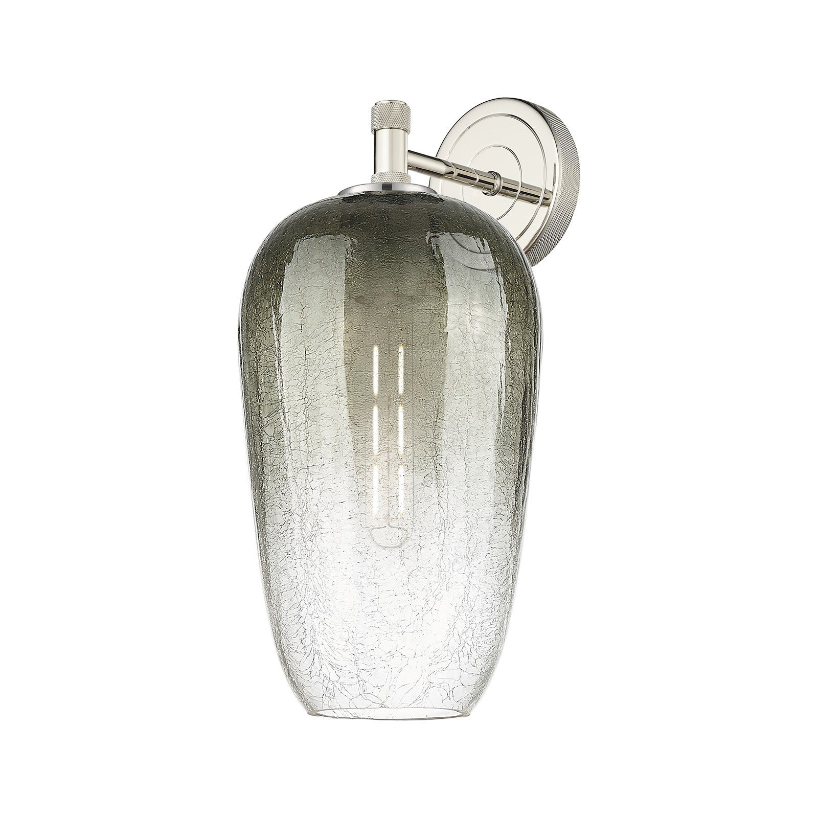 Innovations Brookhaven Flute 7in 1-Light Wall Sconce | Industrial Polished Nickel and Slate Glass | Bedroom & Hallway | Model 434-1W-PN-G484-7SL