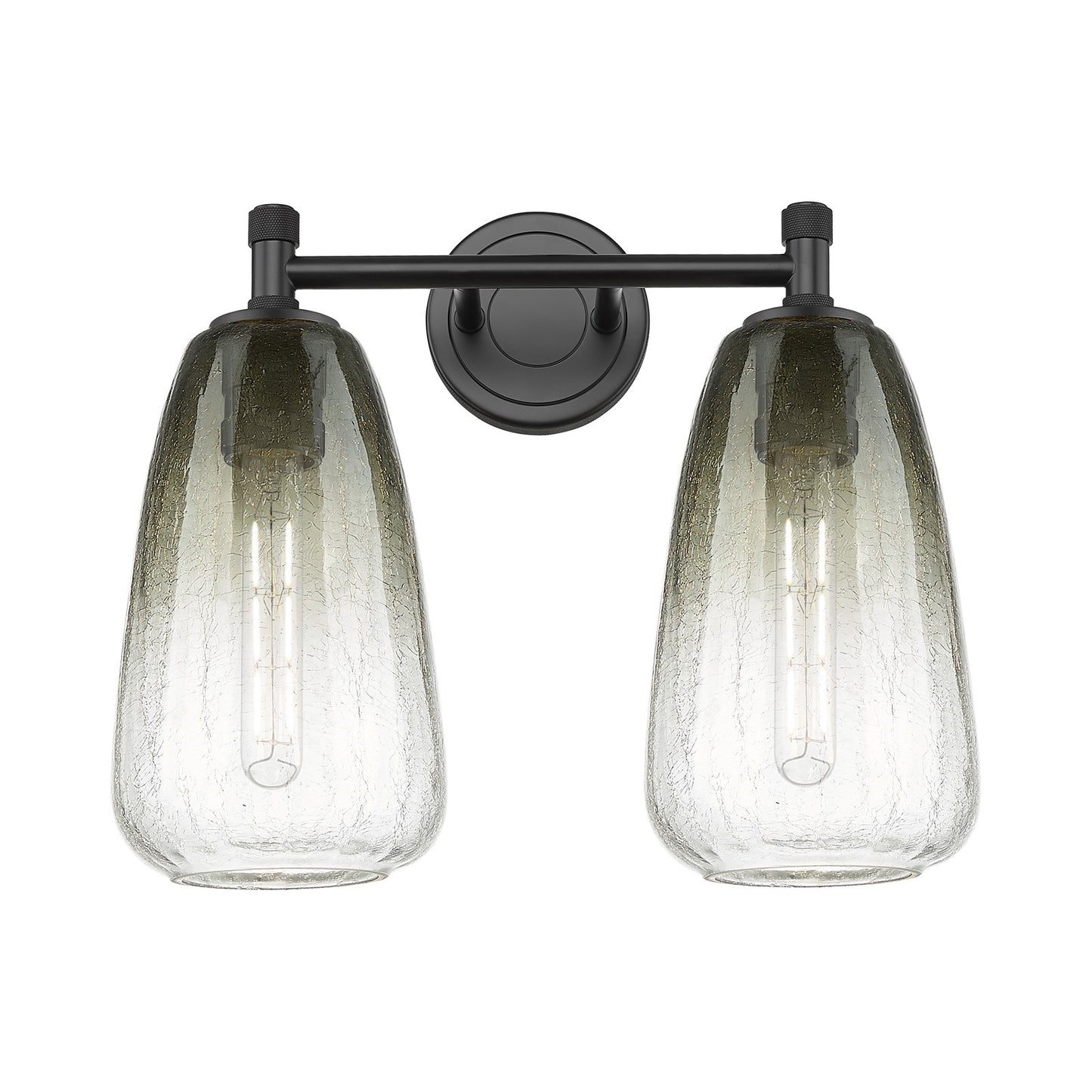Innovations Brookhaven Almond 14in 2-Light Bath Vanity | Industrial Matte Black and Slate Glass | Bathroom Vanity | Model 434-2W-BK-G480-6SL