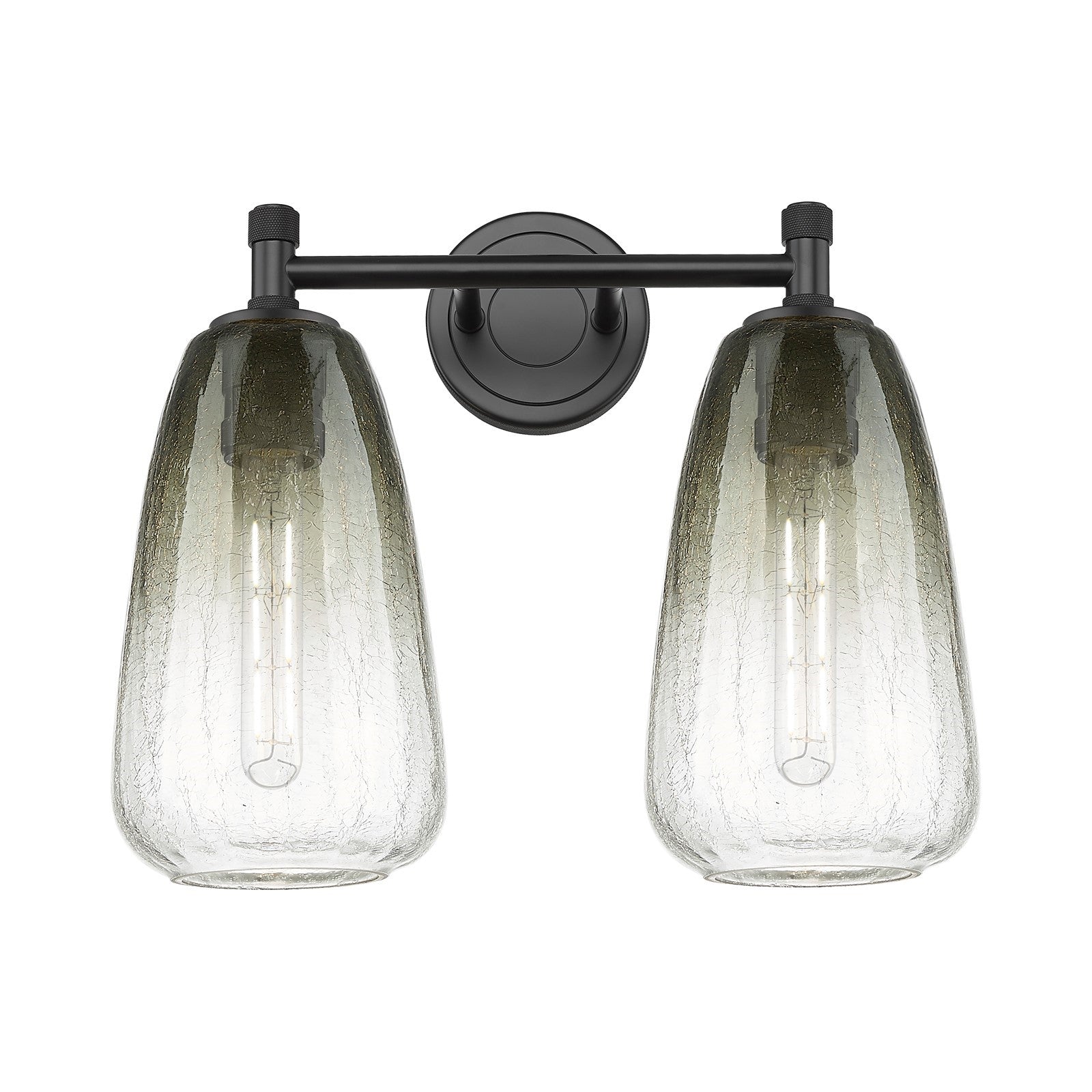 Innovations Brookhaven Almond 14in 2-Light Bath Vanity | Industrial Matte Black and Slate Glass | Bathroom Vanity | Model 434-2W-BK-G480-6SL