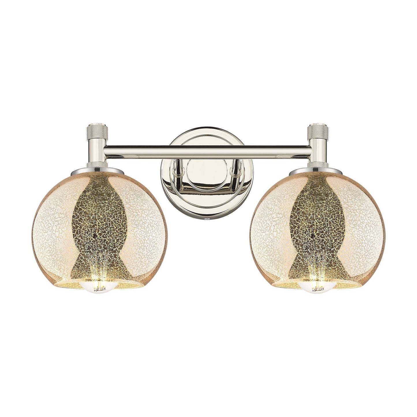 Innovations Athens 14in 2-Light Bath Vanity Light | Industrial Polished Nickel and Mercury Glass | Bathroom & Powder Room | Model 434-2W-PN-G128-6