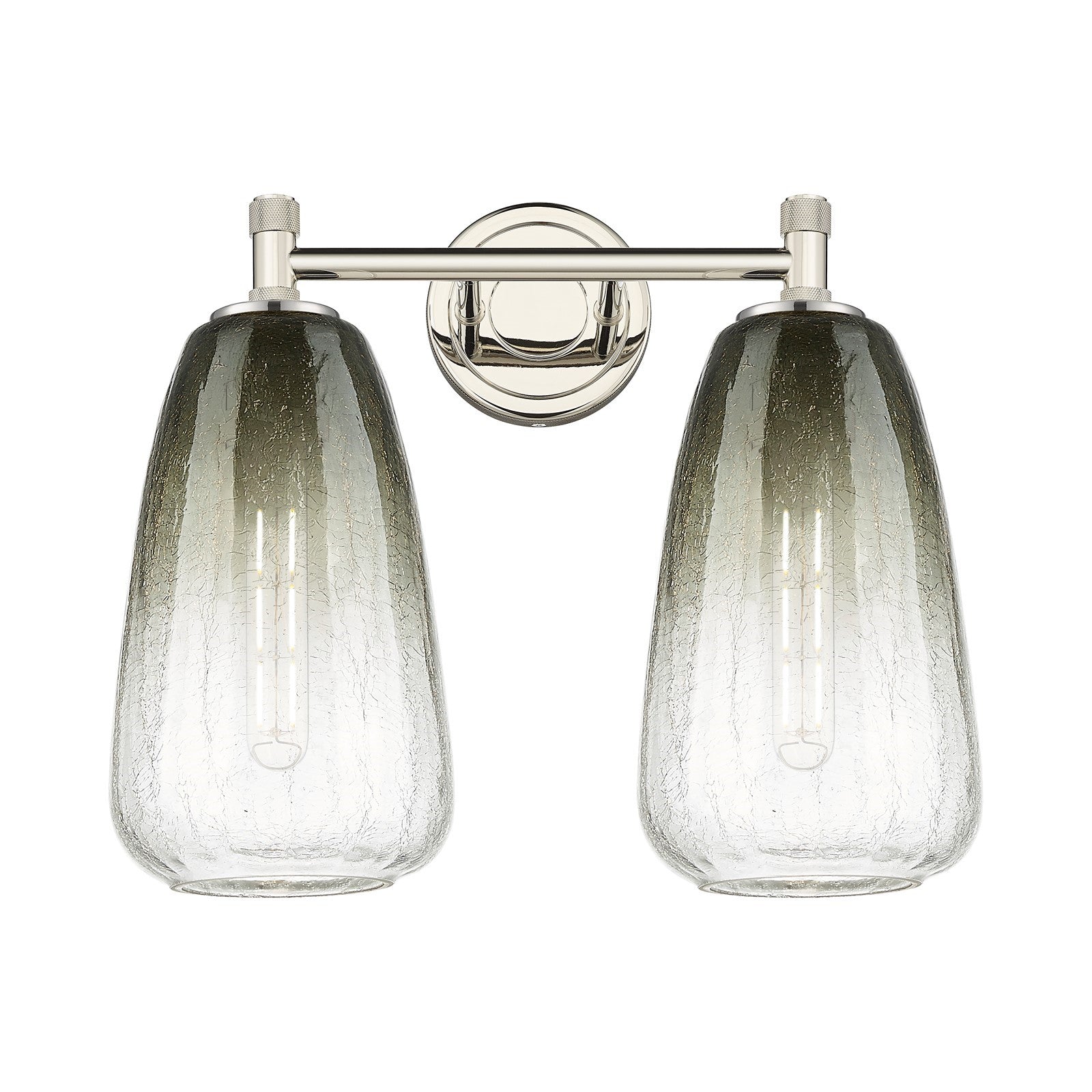 Innovations Brookhaven Almond 14in 2-Light Bath Vanity Light | Industrial Polished Nickel and Slate Glass | Bathroom | Model 434-2W-PN-G480-6SL