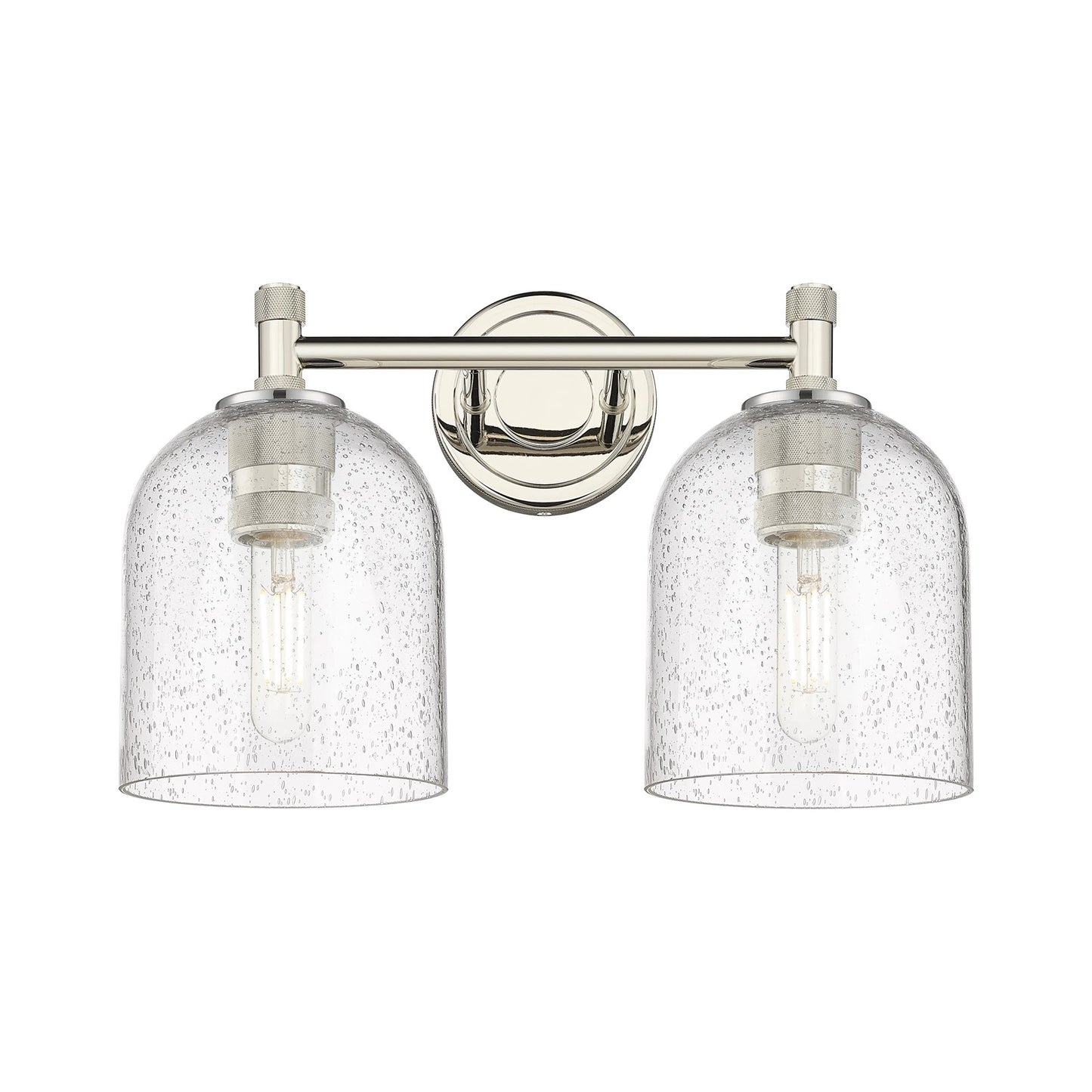 Innovations Bella 14in 2-Light Bath Vanity Light | Industrial Polished Nickel and Seedy Glass | Bathroom Vanity | Model 434-2W-PN-G558-6SDY
