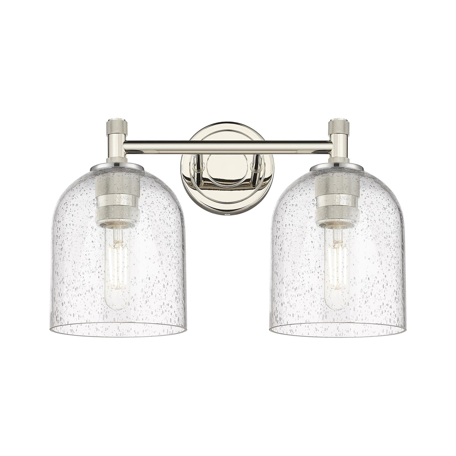 Innovations Bella 14in 2-Light Bath Vanity Light | Industrial Polished Nickel and Seedy Glass | Bathroom Vanity | Model 434-2W-PN-G558-6SDY