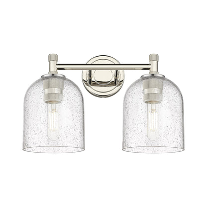 Innovations Bella 14in 2-Light Bath Vanity Light | Industrial Polished Nickel and Seedy Glass | Bathroom Vanity | Model 434-2W-PN-G558-6SDY