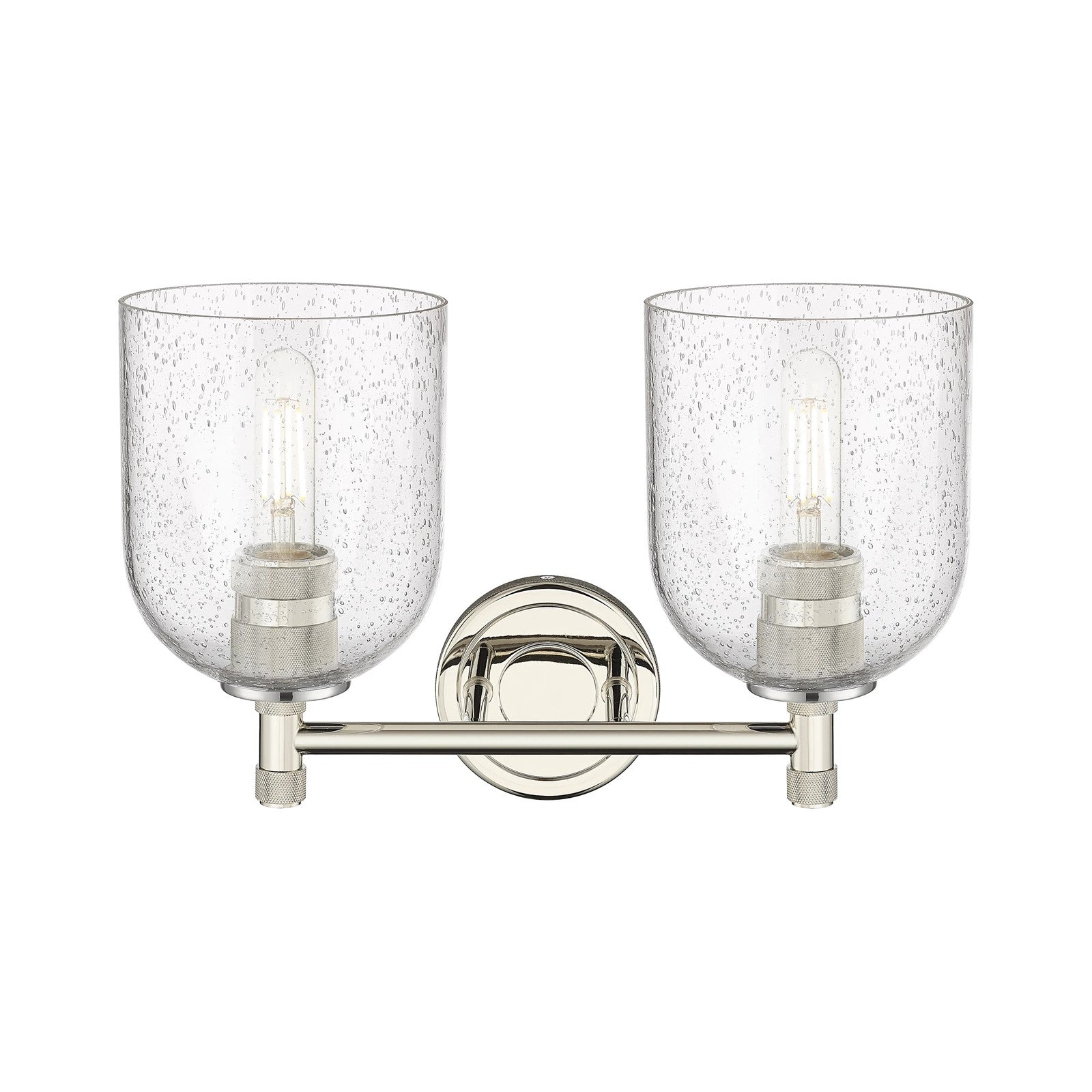 Innovations Bella 14in 2-Light Bath Vanity Light | Industrial Polished Nickel and Seedy Glass | Bathroom Vanity | Model 434-2W-PN-G558-6SDY