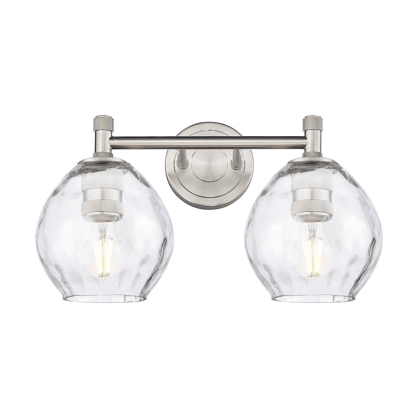 Innovations Waverly 14in 2-Light Bath Vanity | Industrial Satin Nickel and Clear Glass | Bathroom & Powder Room | Model 434-2W-SN-G362