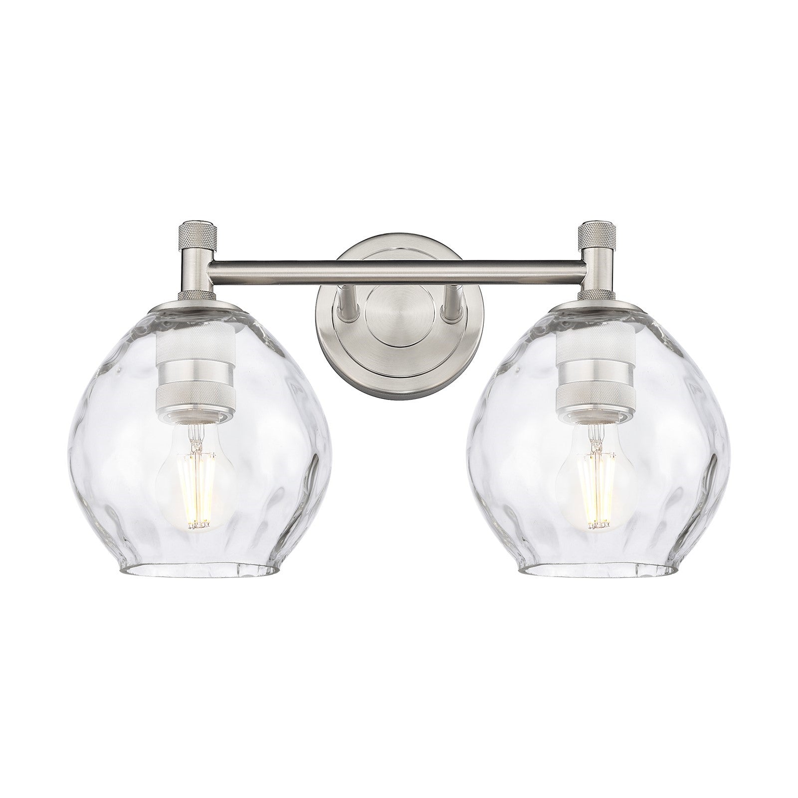 Innovations Waverly 14in 2-Light Bath Vanity | Industrial Satin Nickel and Clear Glass | Bathroom & Powder Room | Model 434-2W-SN-G362