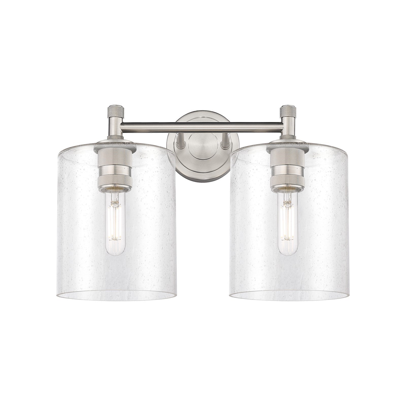 Innovations Paladin 15in 2-Light Bath Vanity | Industrial Satin Nickel and Seedy Glass | Bathroom & Powder Room | Model 434-2W-SN-G4424-7