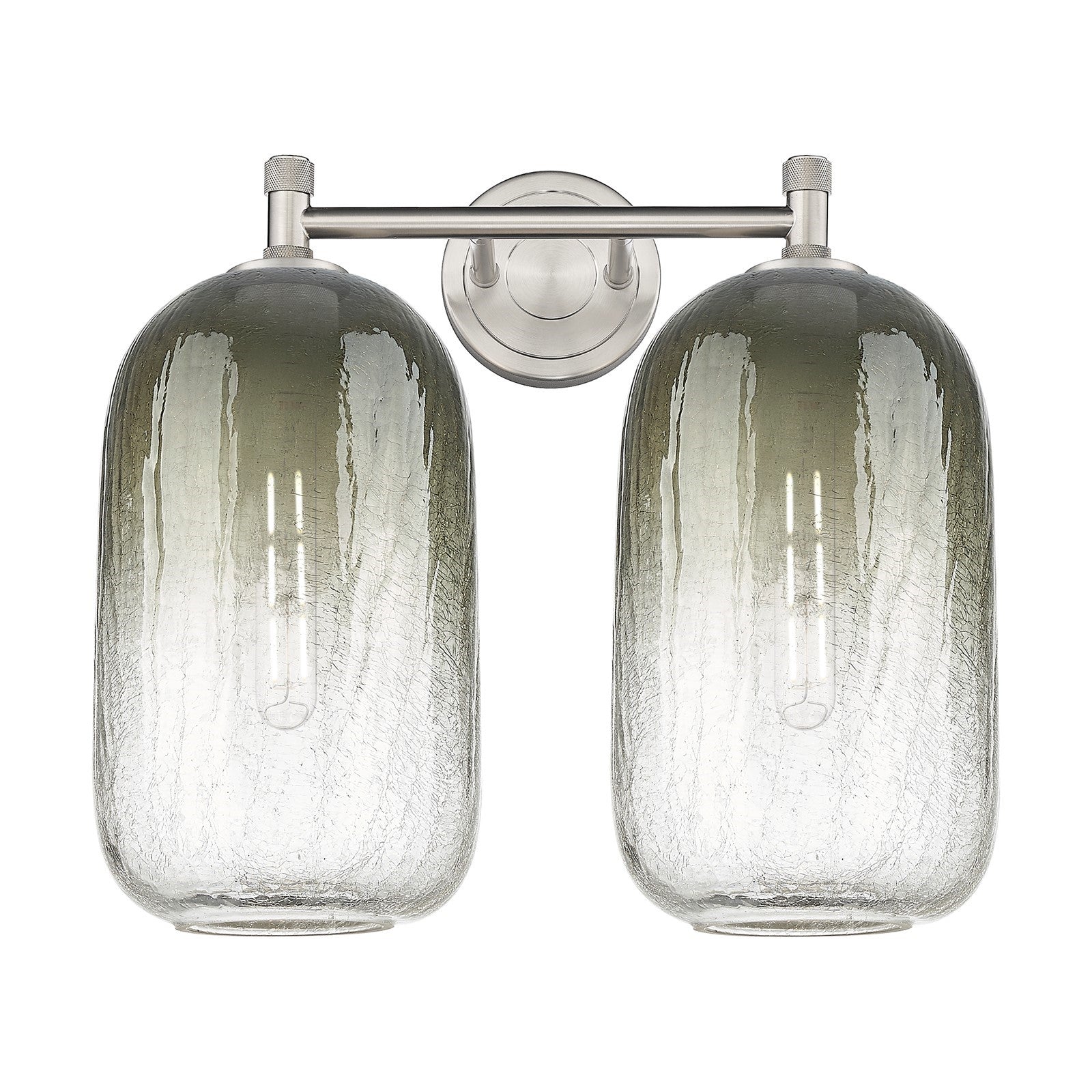 Innovations Brookhaven Cloche 15in 2-Light Bath Vanity | Industrial Satin Nickel and Slate Glass | Bathroom & Powder Room | Model 434-2W-SN-G482-7SL
