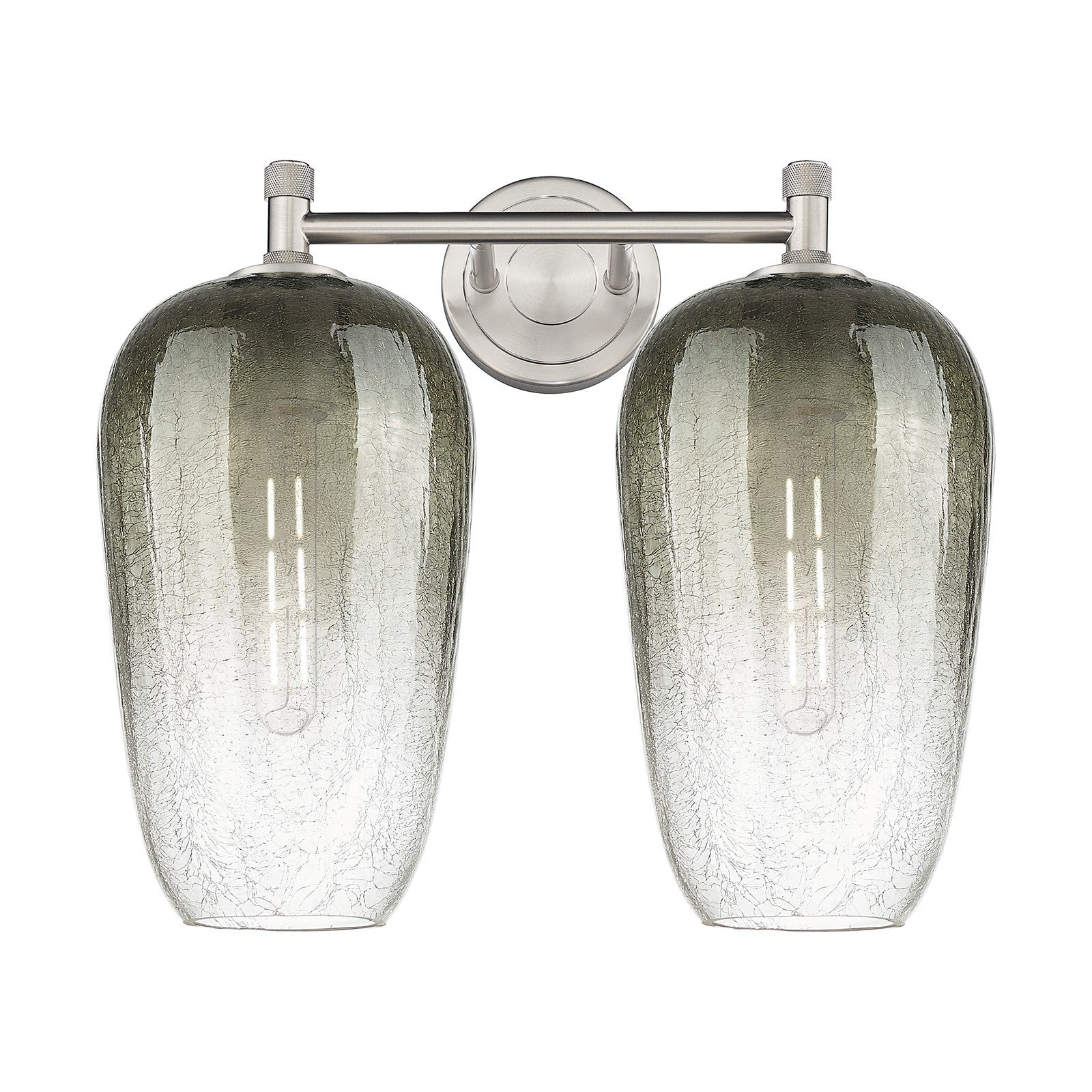 Innovations Brookhaven Flute 15in 2-Light Bath Vanity | Industrial Satin Nickel and Slate Glass | Bathroom & Powder Room | Model 434-2W-SN-G484-7SL