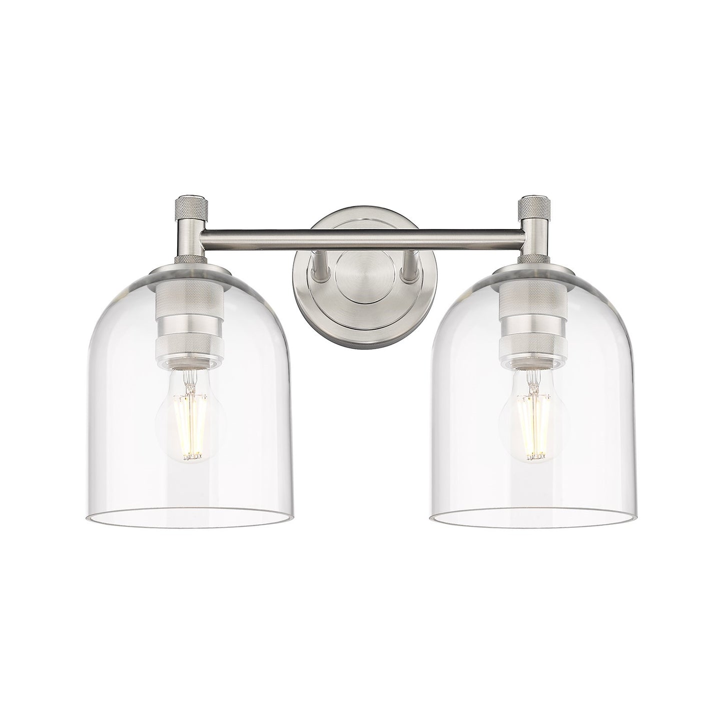 Innovations Bella 13.5in 2-Light Bath Vanity | Industrial Satin Nickel and Clear Glass | Bathroom & Powder Room | Model 434-2W-SN-G558-6CL