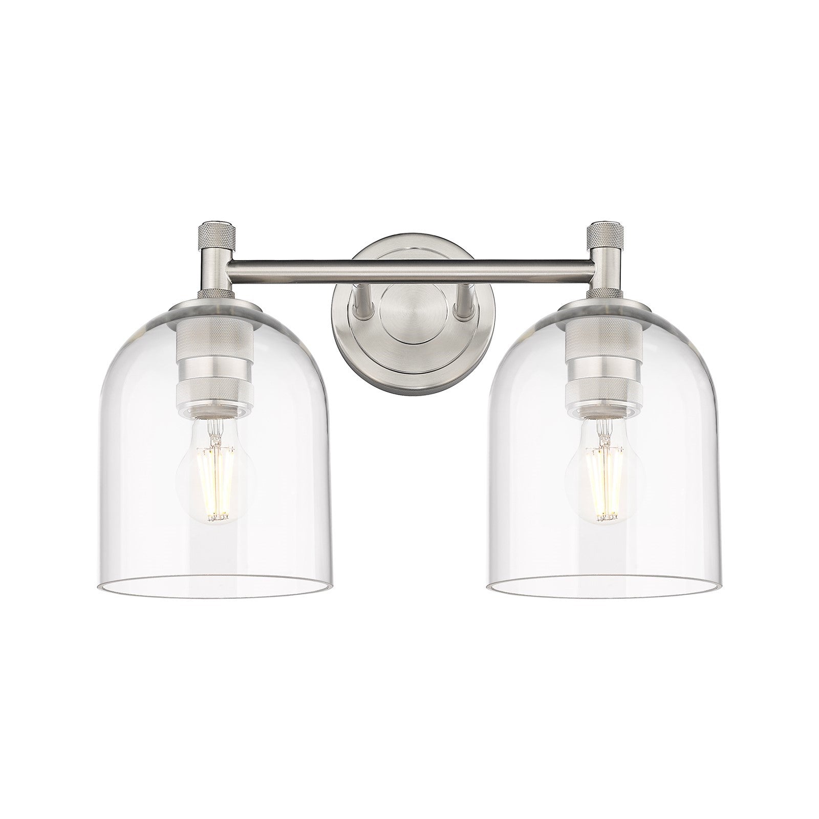 Innovations Bella 13.5in 2-Light Bath Vanity | Industrial Satin Nickel and Clear Glass | Bathroom & Powder Room | Model 434-2W-SN-G558-6CL