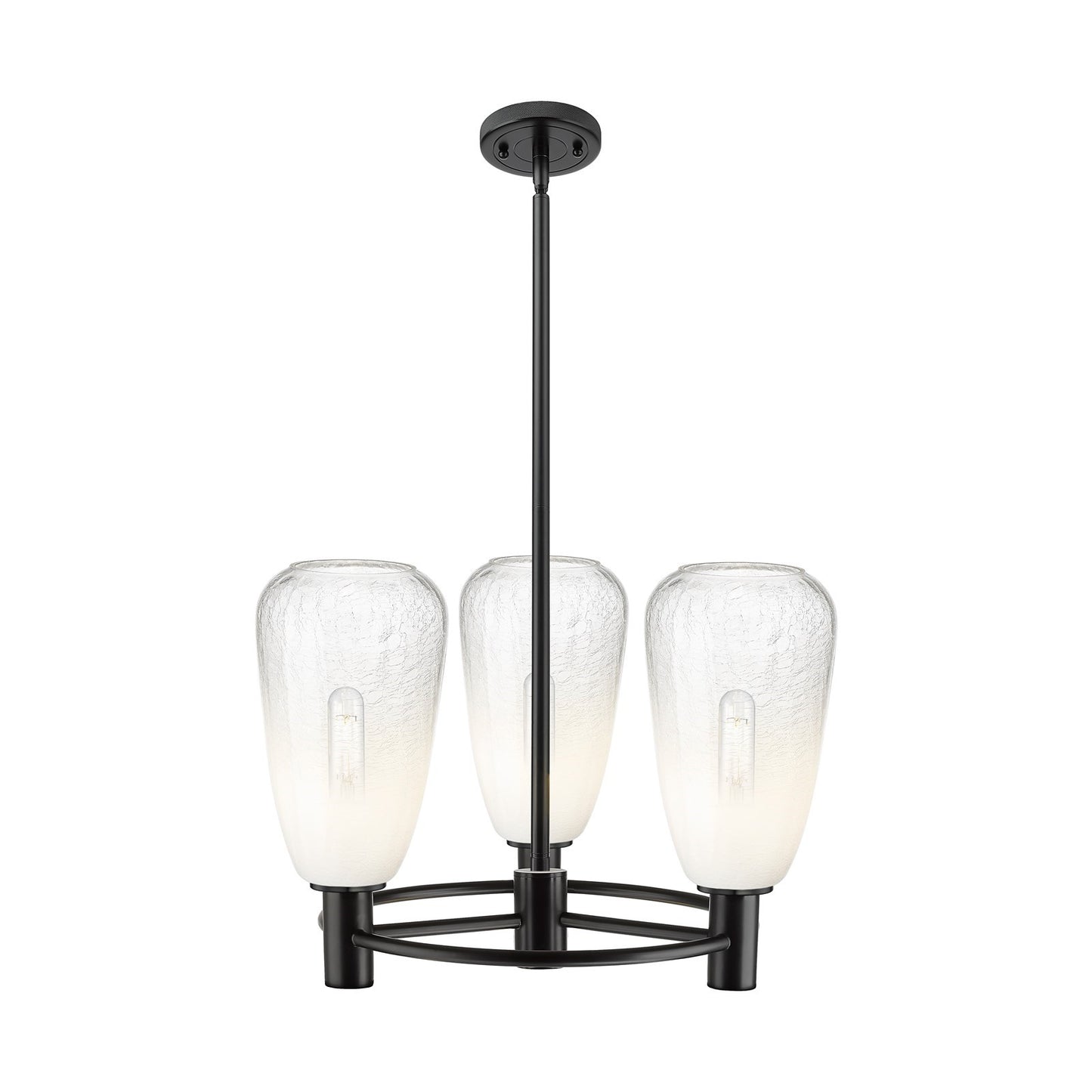 Innovations Brookhaven Almond 20in 3-Light Pendant | Industrial Matte Black and Opal Glass | Kitchen Island & Dining Room | Model 434-3CR-BK-G480-6OP
