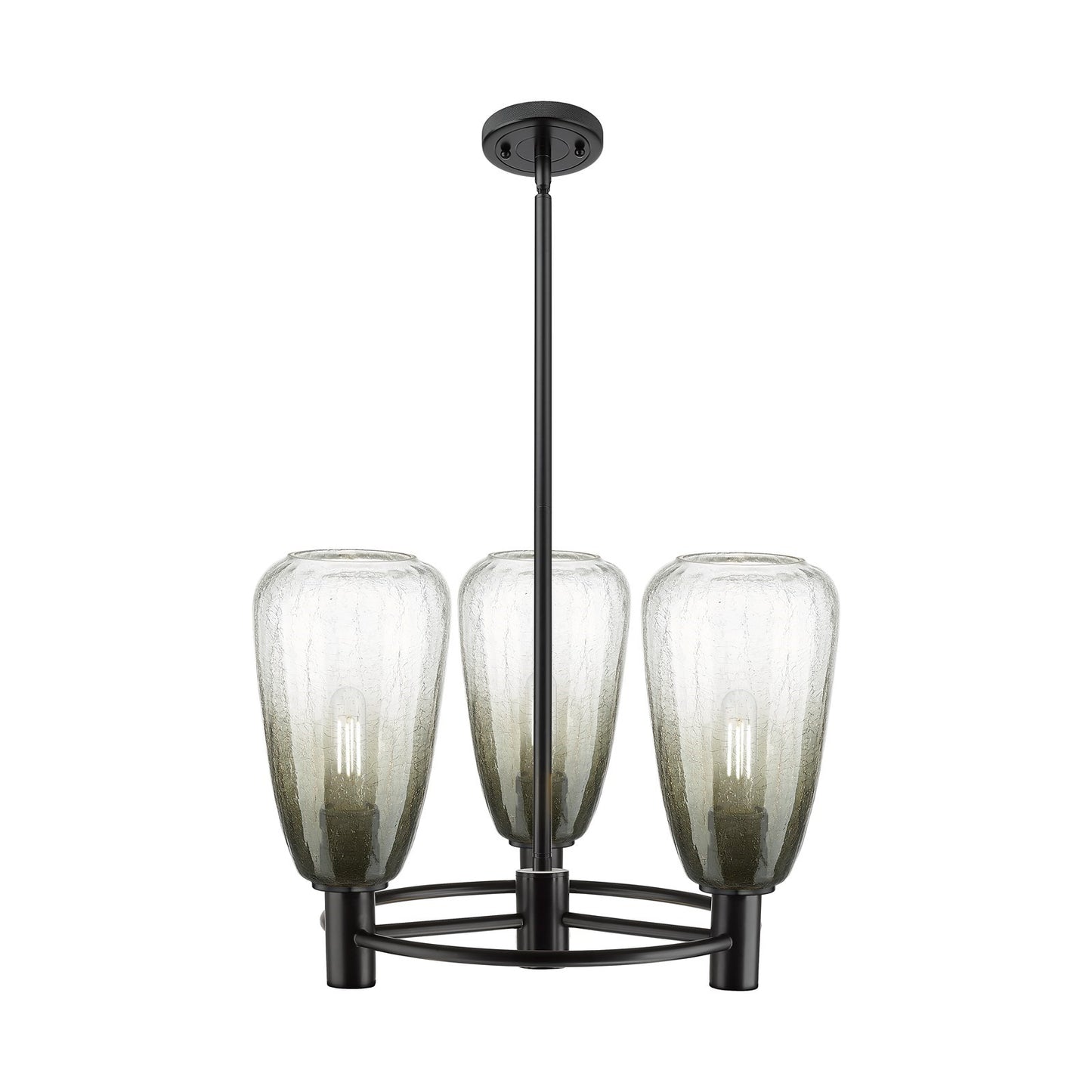 Innovations Brookhaven Almond 20in 3-Light Pendant | Industrial Matte Black and Slate Glass | Kitchen Island & Dining | Model 434-3CR-BK-G480-6SL