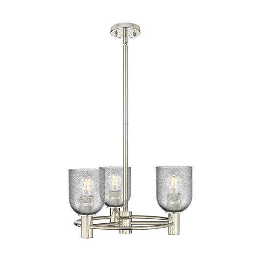 Innovations Caledonia 19in 3-Light Pendant | Industrial Polished Nickel and Charcoal Glass | Kitchen Island & Dining Room | Model 434-3CR-PN-G257