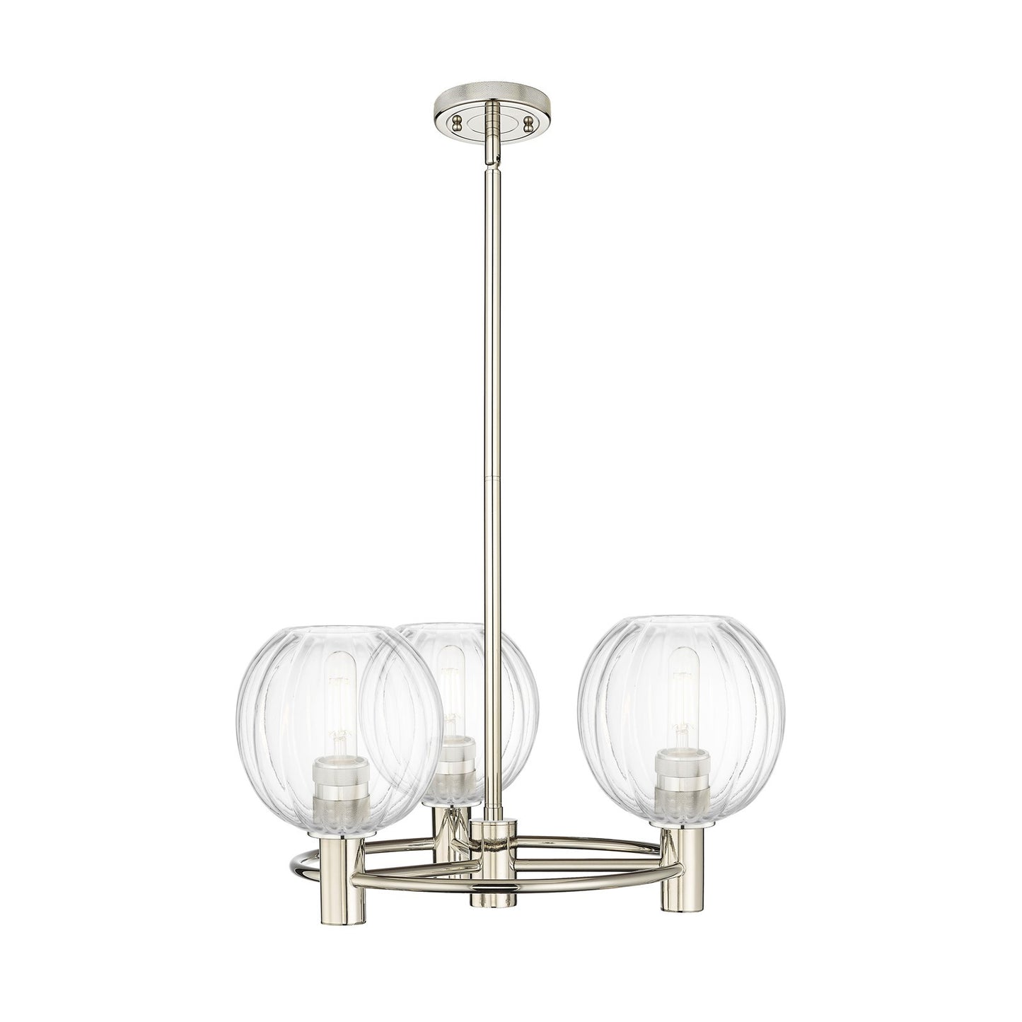 Innovations Preston Globe 21in 3-Light Pendant | Industrial Polished Nickel and Clear Glass | Kitchen Island & Dining | Model 434-3CR-PN-G458-7CL