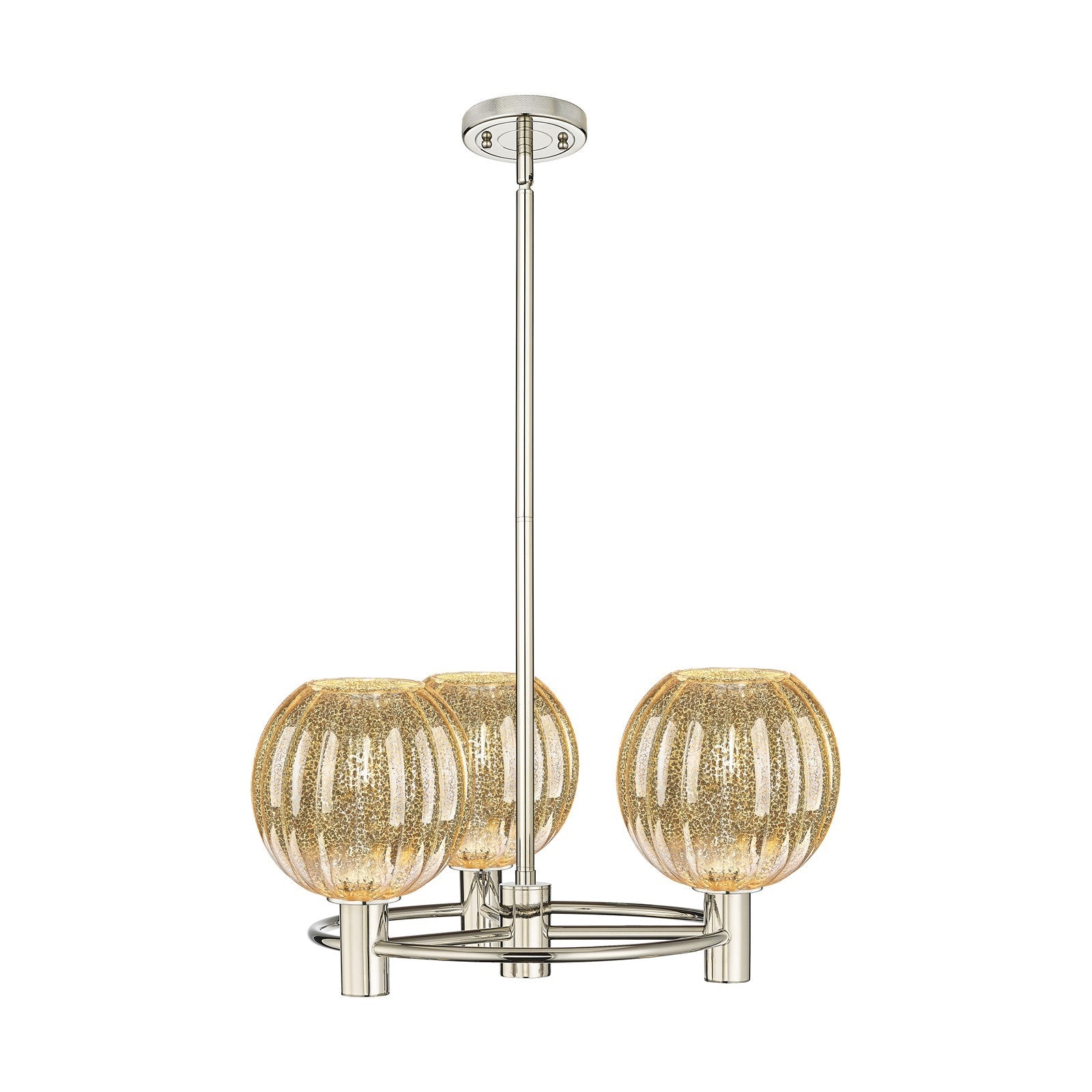 Innovations Preston Globe 21in 3-Light Pendant | Industrial Polished Nickel and Mercury Glass | Kitchen Island & Dining | Model 434-3CR-PN-G458-7ME
