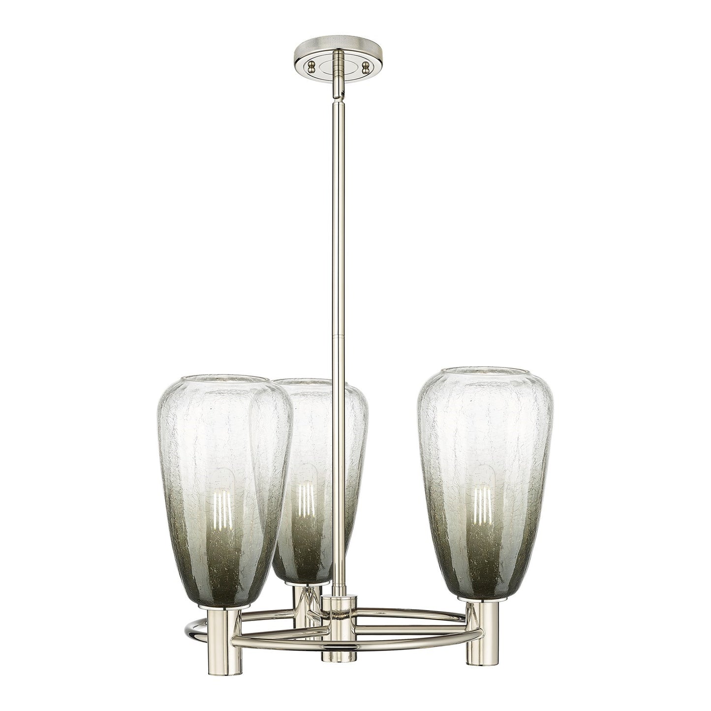 Innovations Brookhaven Almond 20in 3-Light Pendant | Industrial Polished Nickel and Slate Glass | Kitchen Island & Dining | Model 434-3CR-PN-G480-6SL