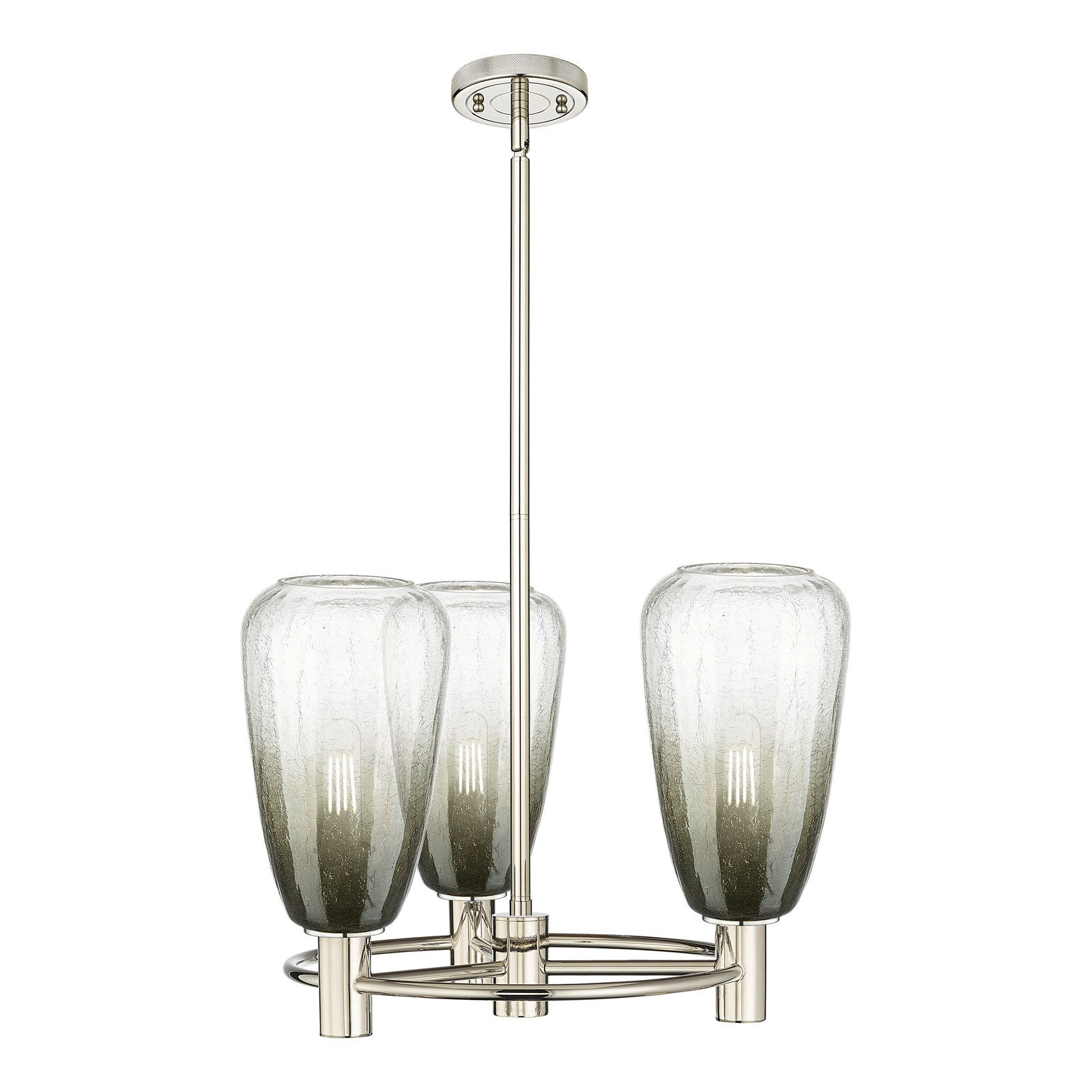 Innovations Brookhaven Almond 20in 3-Light Pendant | Industrial Polished Nickel and Slate Glass | Kitchen Island & Dining | Model 434-3CR-PN-G480-6SL