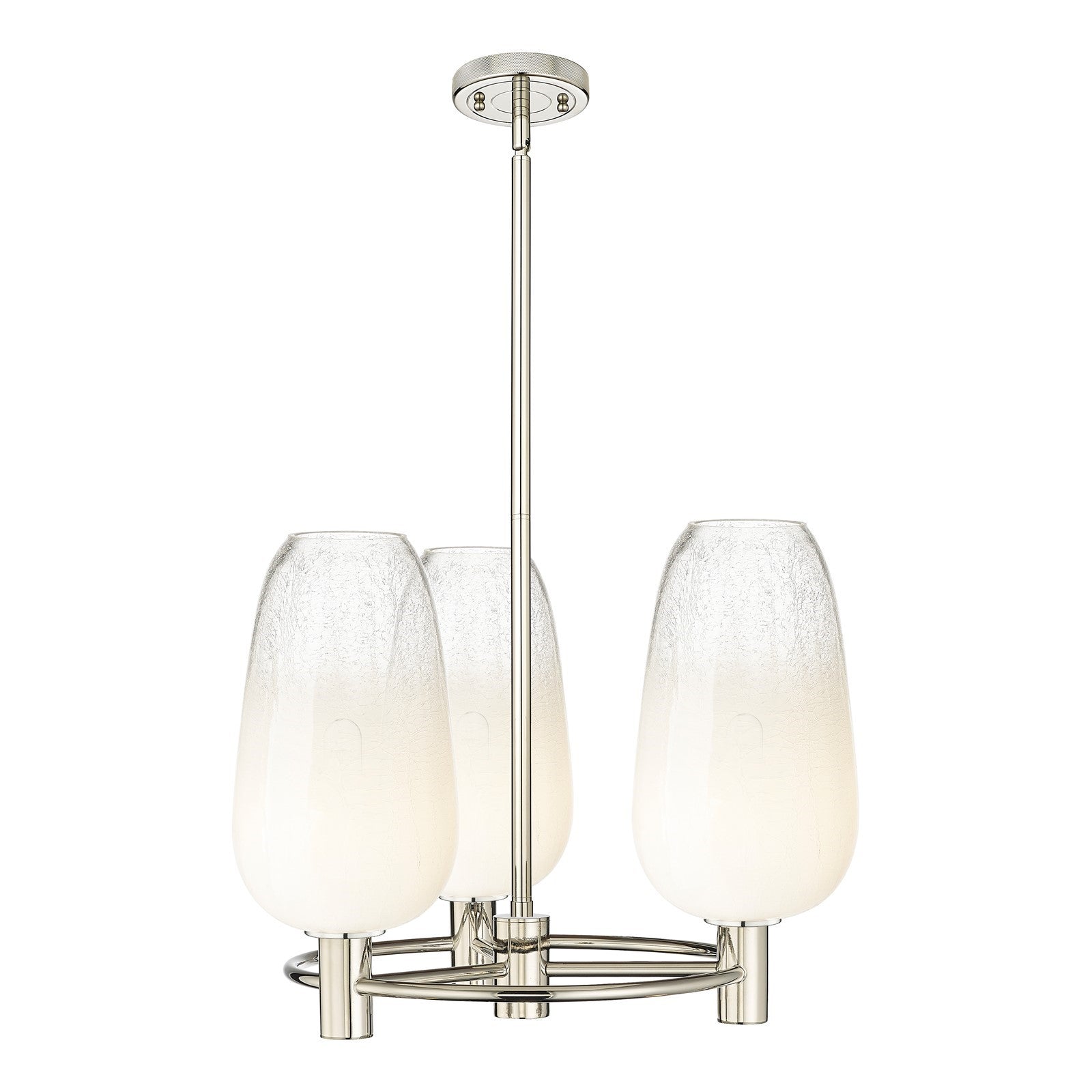 Innovations Brookhaven Flute 21in 3-Light Pendant | Industrial Polished Nickel and Opal Glass | Kitchen Island & Dining | Model 434-3CR-PN-G484-7OP
