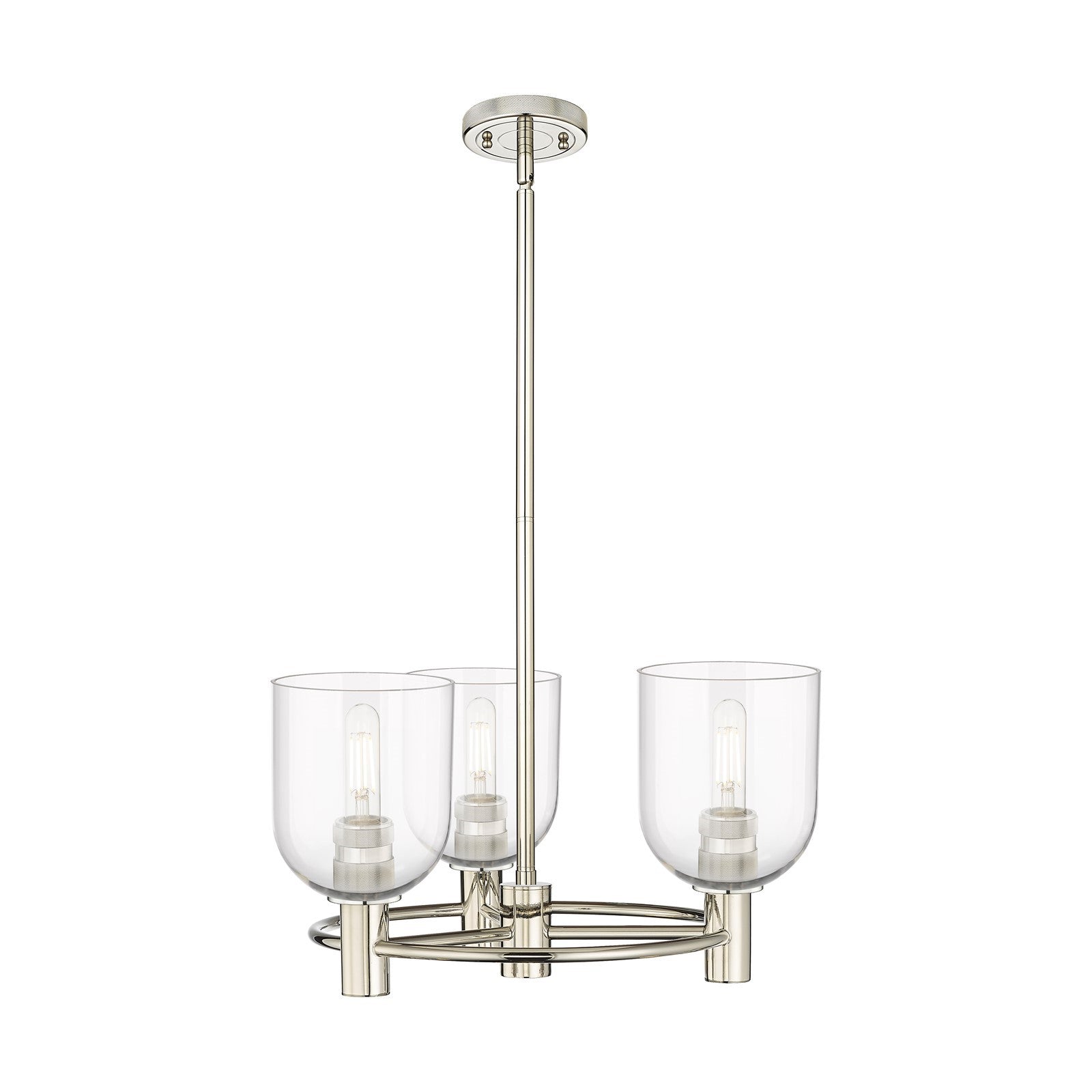 Innovations Bella 19.5in 3-Light Pendant | Industrial Polished Nickel and Clear Glass | Kitchen Island & Dining Room | Model 434-3CR-PN-G558-6CL