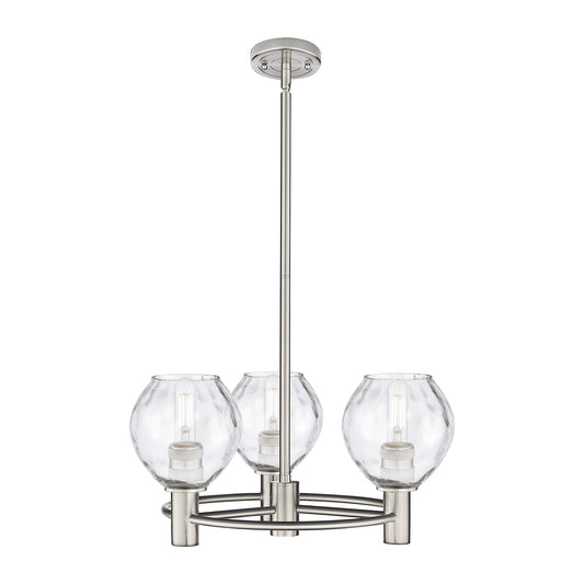 Innovations Waverly 20in 3-Light Pendant | Industrial Satin Nickel and Clear Glass | Kitchen Island & Dining Room | Model 434-3CR-SN-G362