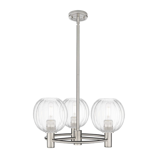 Innovations Preston Globe 21in 3-Light Pendant | Industrial Satin Nickel and Clear Glass | Kitchen Island & Dining Room | Model 434-3CR-SN-G458-7CL