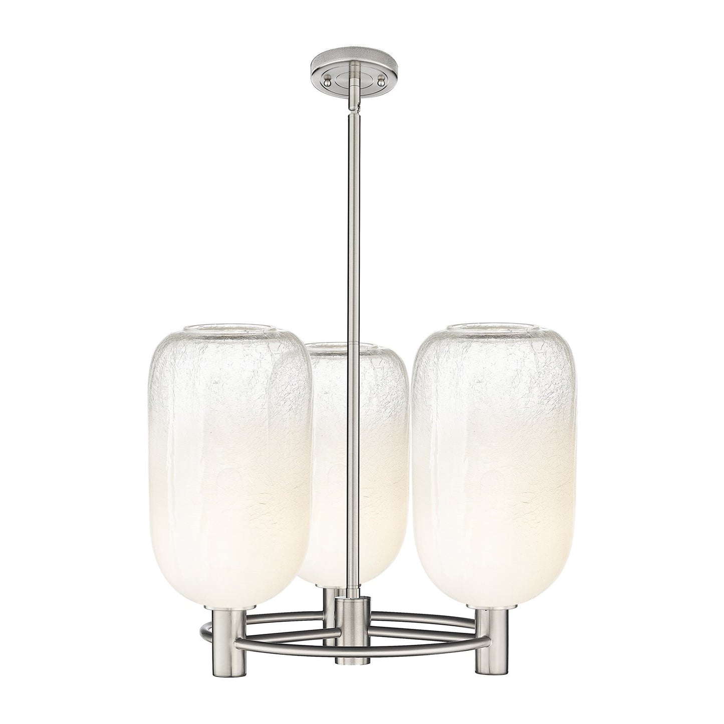 Innovations Brookhaven Cloche 21in 3-Light Pendant | Industrial Satin Nickel and Opal Glass | Kitchen Island & Dining | Model 434-3CR-SN-G482-7OP