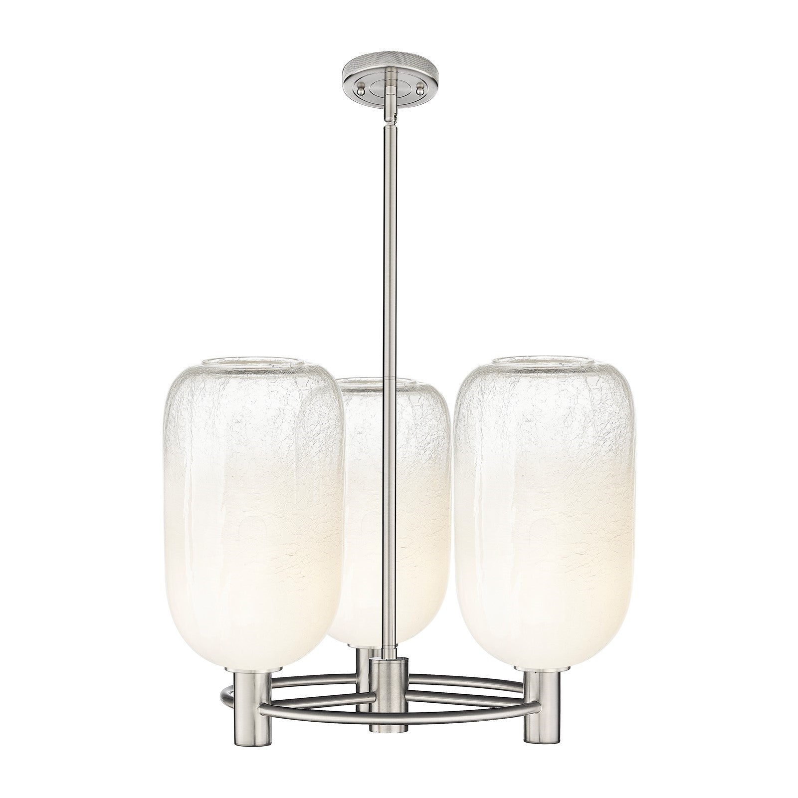Innovations Brookhaven Cloche 21in 3-Light Pendant | Industrial Satin Nickel and Opal Glass | Kitchen Island & Dining | Model 434-3CR-SN-G482-7OP