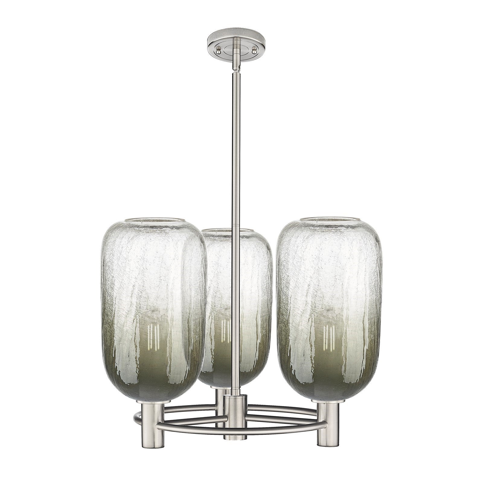 Innovations Brookhaven Cloche 21in 3-Light Pendant | Industrial Satin Nickel and Slate Glass | Kitchen Island & Dining | Model 434-3CR-SN-G482-7SL