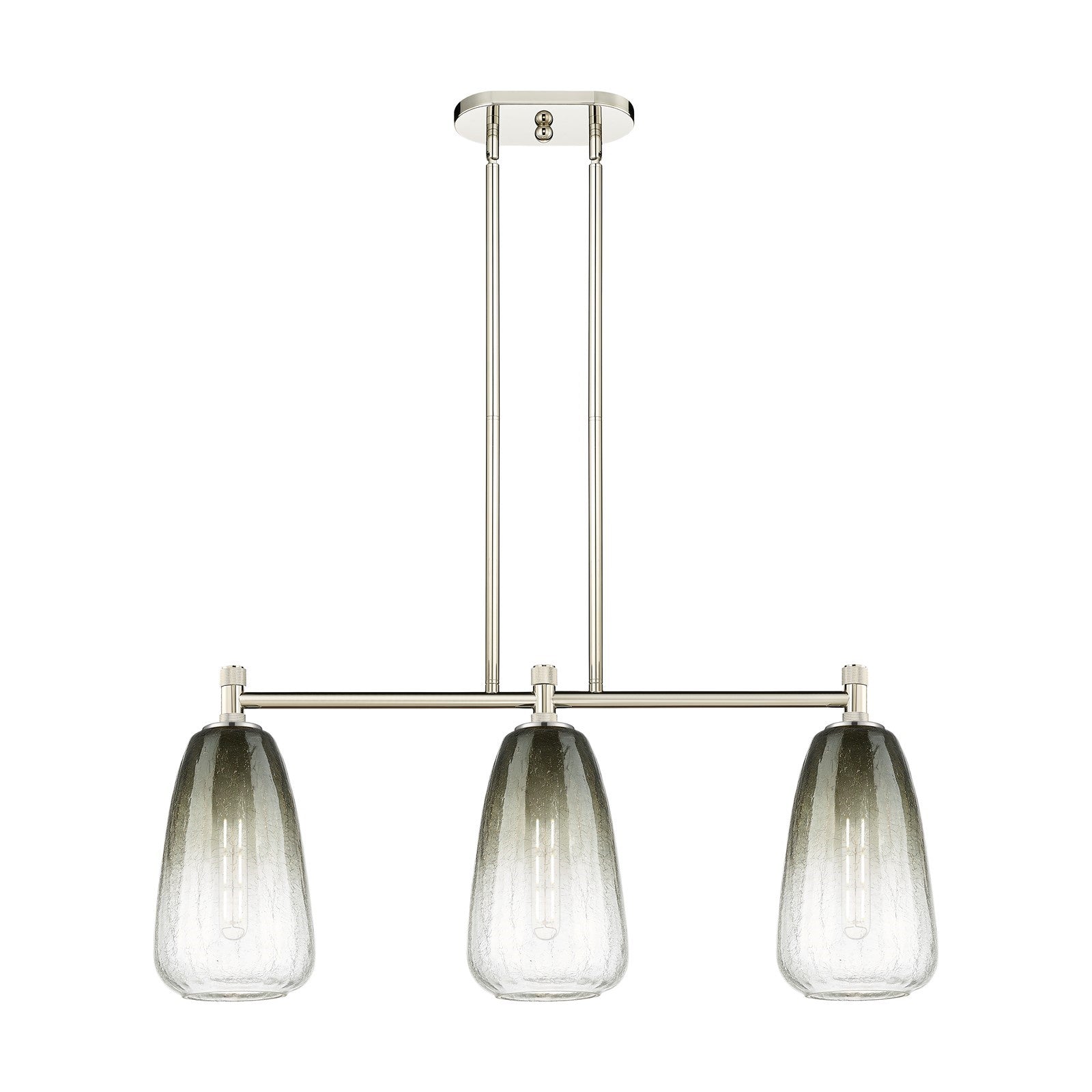 Innovations Brookhaven Almond 33in 3-Light Island Pendant | Industrial Polished Nickel and Slate Glass | Kitchen Island | Model 434-3I-PN-G480-6SL