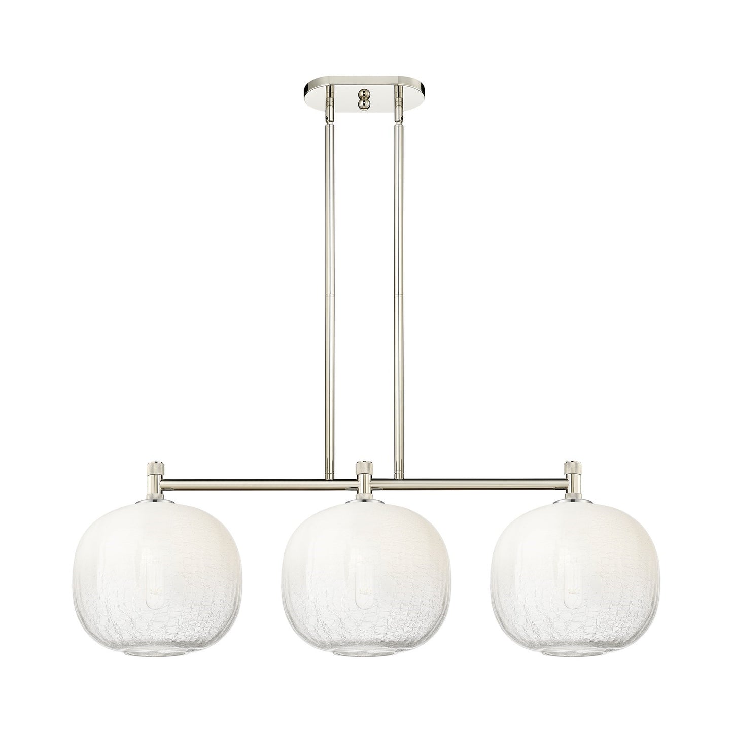 Innovations Brookhaven Sphere 37in 3-Light Island Pendant | Industrial Polished Nickel and Opal Glass | Kitchen Island | Model 434-3I-PN-G481-10OP