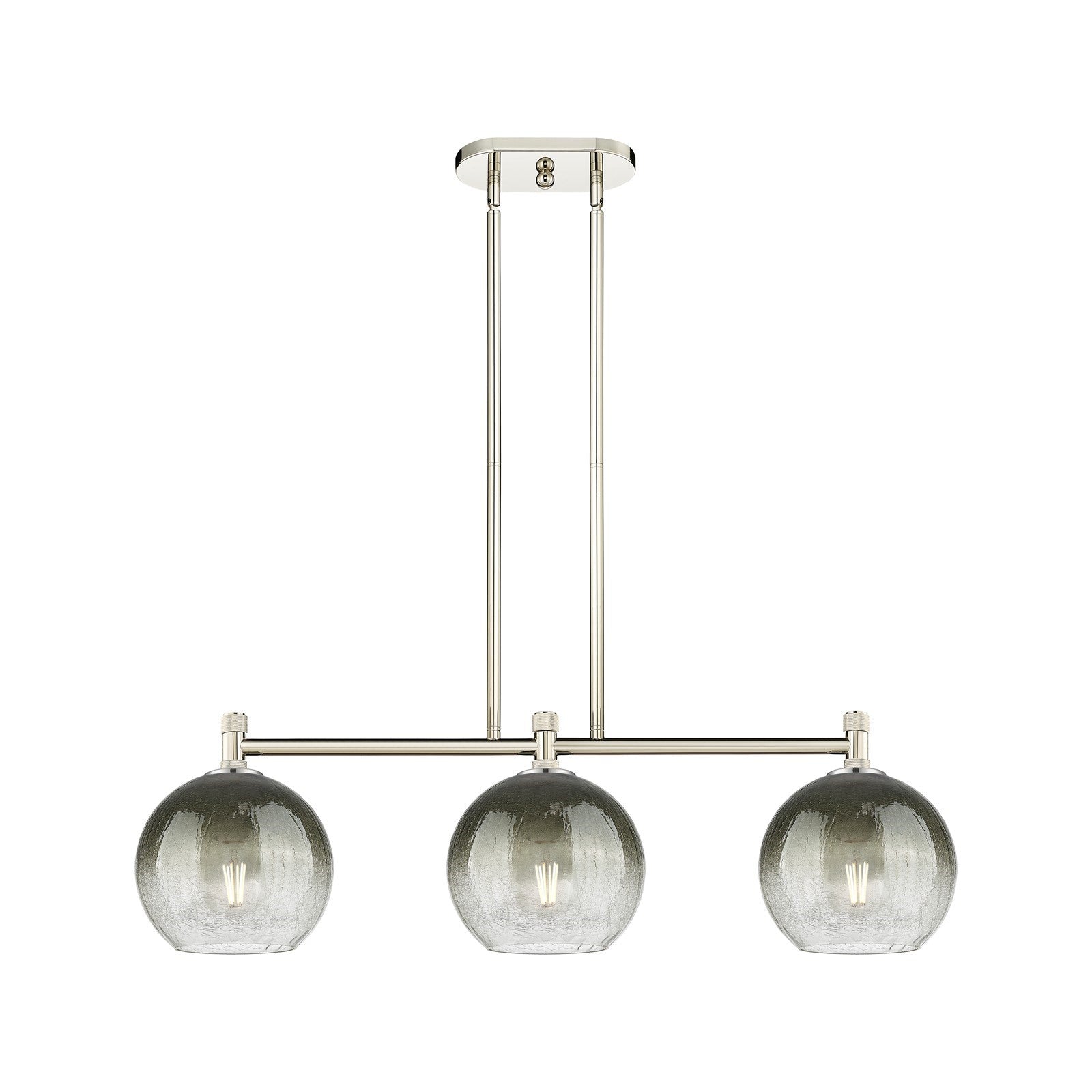 Innovations Brookhaven Globe 35in 3-Light Island Light | Industrial Polished Nickel and Slate Glass | Kitchen Island | Model 434-3I-PN-G483-8SL