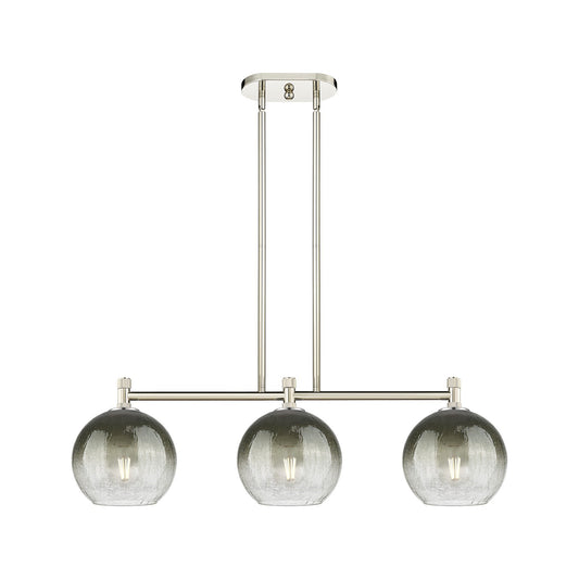 Innovations Brookhaven Globe 35in 3-Light Island Light | Industrial Polished Nickel and Slate Glass | Kitchen Island | Model 434-3I-PN-G483-8SL